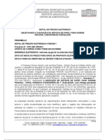 Pregão Eletronico 09 Aquisição de Papel Higienico