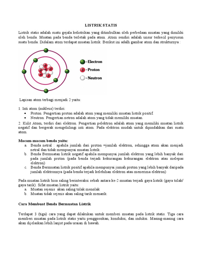 Pengenalan Listrik Statis dan Muatan | PDF | Sains & Matematika ...