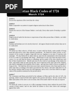 Christian Black Codes (1724)