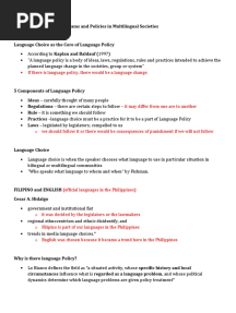 EL 104 - Langauge Policy