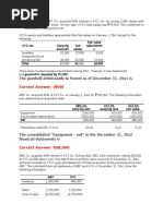 The Goodwill Attributable To Parent As of December 31, 20x1 Is