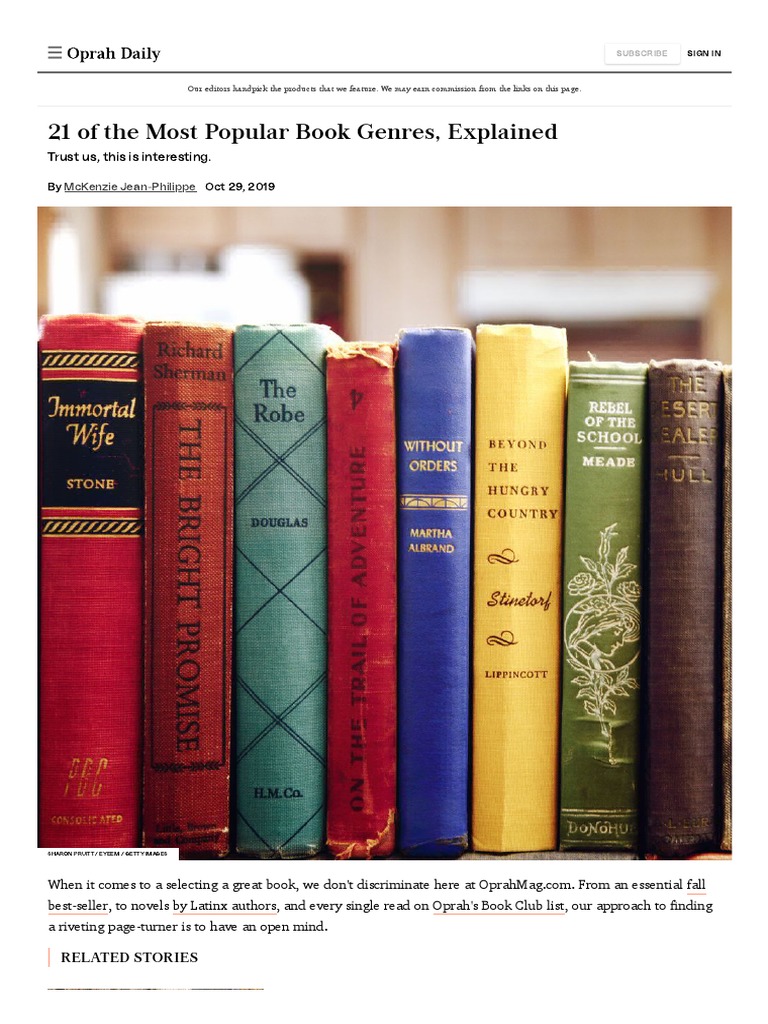 All The Types of Book Genres, Explained PDF Romance Novels