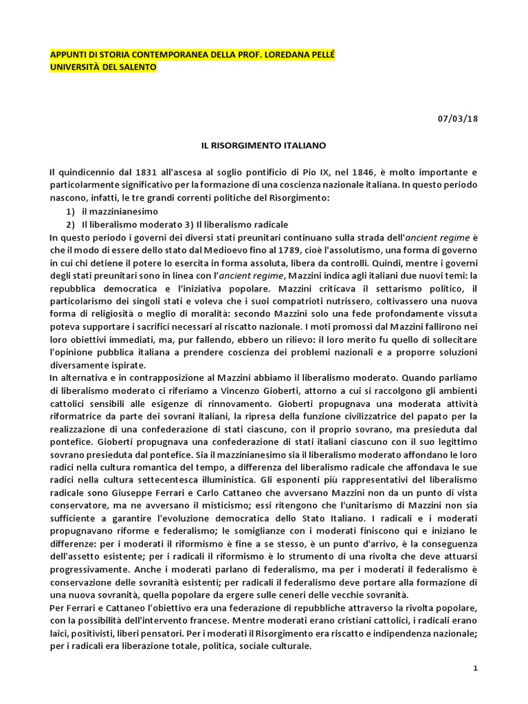Storia Contemporanea PDF