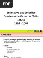 Emissoes Brasileiras de Gases de Efeito Estufa 1994 2007