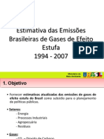 Emissoes Brasileiras de Gases de Efeito Estufa 1994 2007