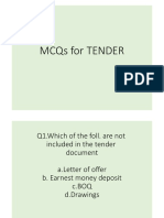 Mcqs For Unit 4 Tender