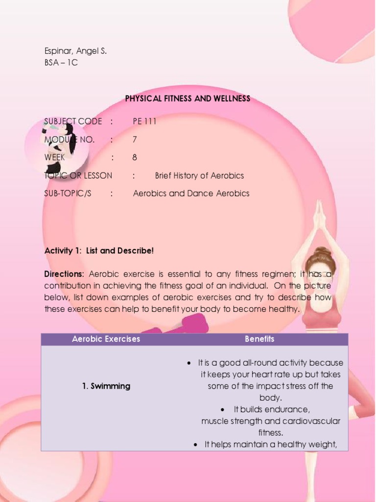 Physical Fitness and Wellness: Aerobic Exercises Benefits | PDF ...
