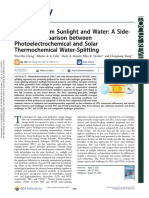 Hydrogen From Sunlight and Water A Side-By-Side Comparison Between Photoelectrochemical and Solar Thermochemical Water Splitting