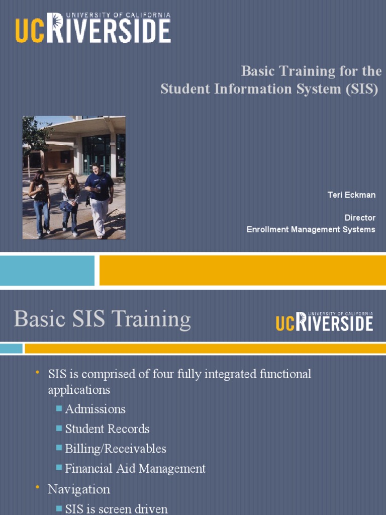 SIS Basic Training Guide | PDF | Menu