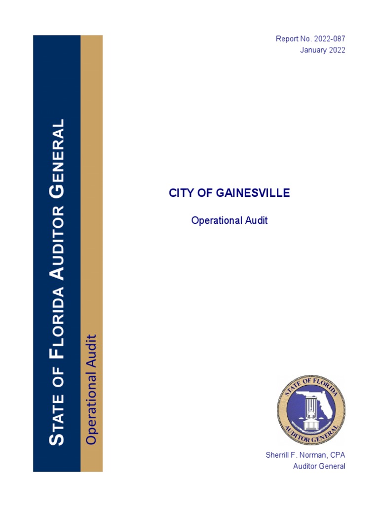 City of Gainesville Operational Audit PDF Debt Fund Accounting