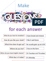 Make conversation questions and answers