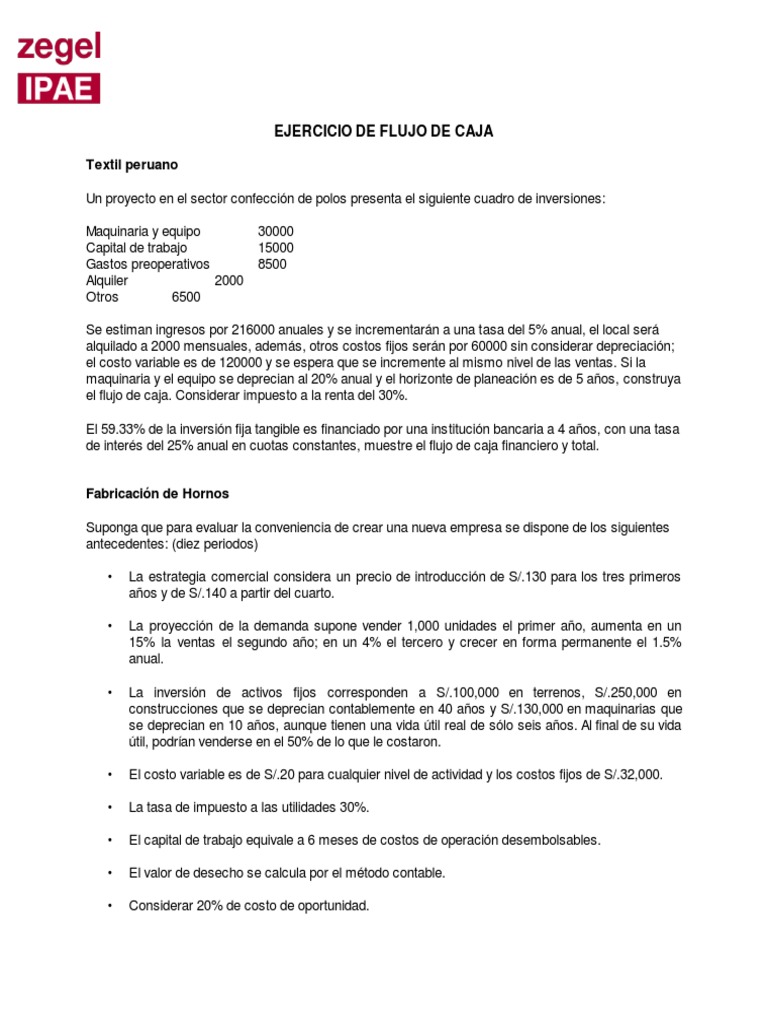 Casos de Flujo de Caja | PDF | Capital de trabajo | Flujo de efectivo