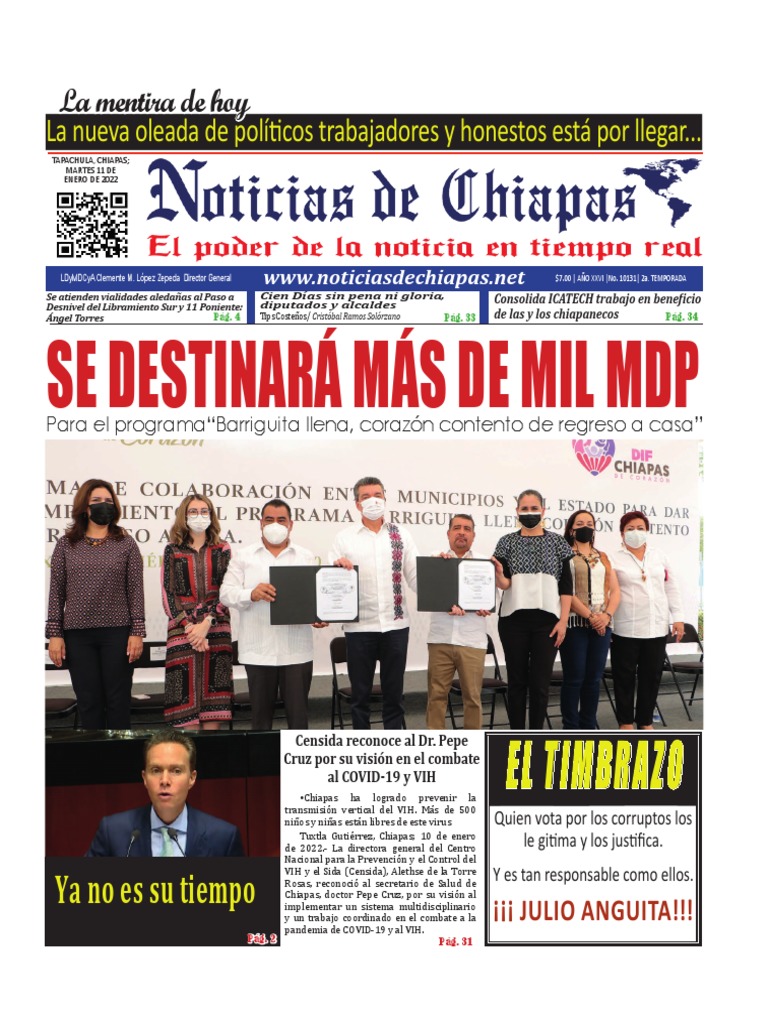 Periódico Noticias de Chiapas, Edición Virtual Martes 11 de Enero de ...
