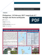 Philippines: 10 February 2017 Magnitude 6.7 Surigao Del Norte Earthquake