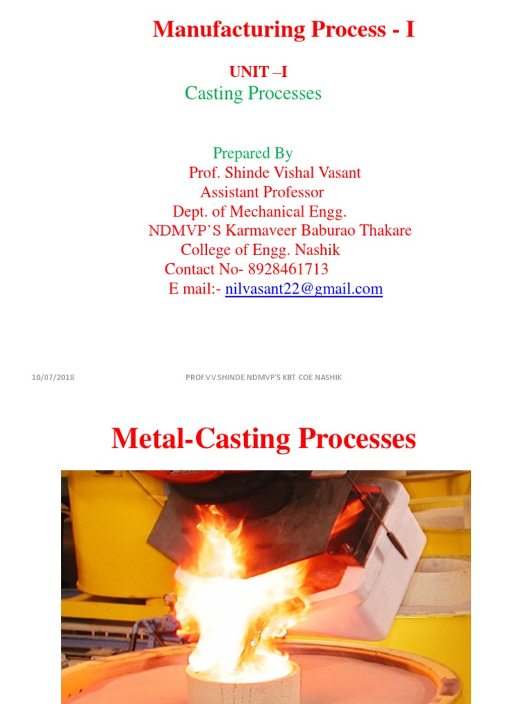 Unit I Casting Processes PDF Casting (Metalworking) Casting