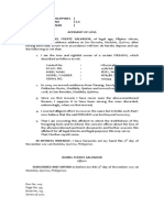 Republic of The Philippines) Province of Quirino) S.S Maddela/Nagtipunan) Affidavit of Loss