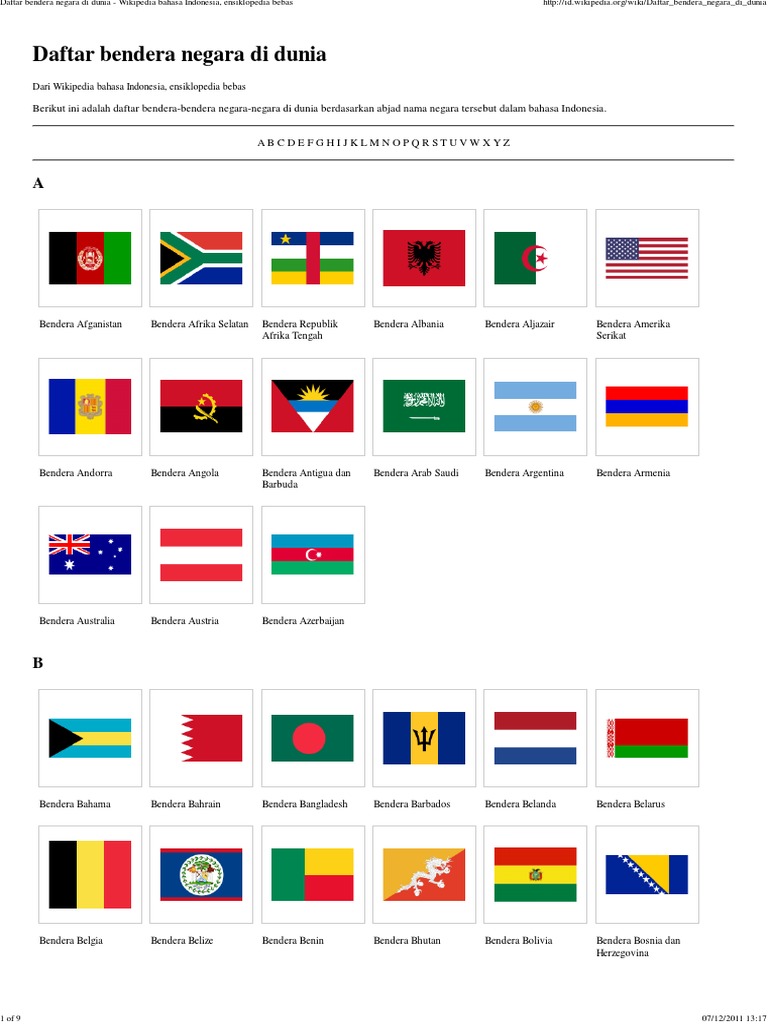 Daftar Bendera Negara di Dunia | PDF
