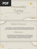 Personality Typing: Group 2