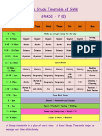 The Study Timetable of SMM Grade - 7 (B) : Day Time Mon Tues Wed Thurs Fri Sat Sun