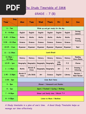 Study Timetable