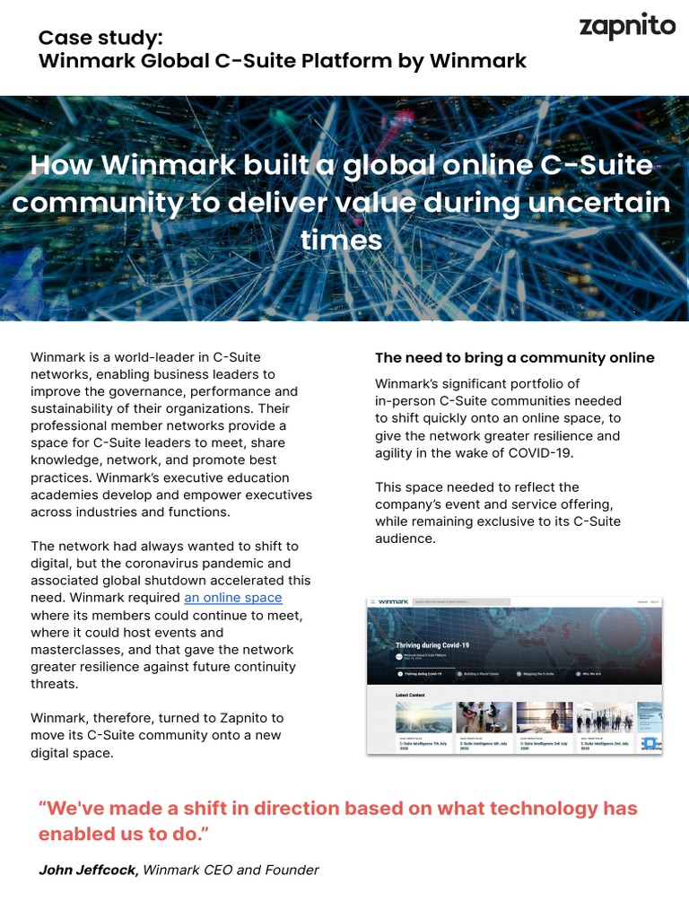 Winmark Global Case Study PDF Peer To Peer Communication