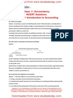 NCERT Solutions Class 11 Accountancy Chapter 1 Introduction To Accounting