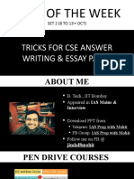 Spice of The Week: Tricks For Cse Answer Writing & Essay Paper