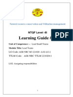 Learning Guide #1: NTQF Level - III