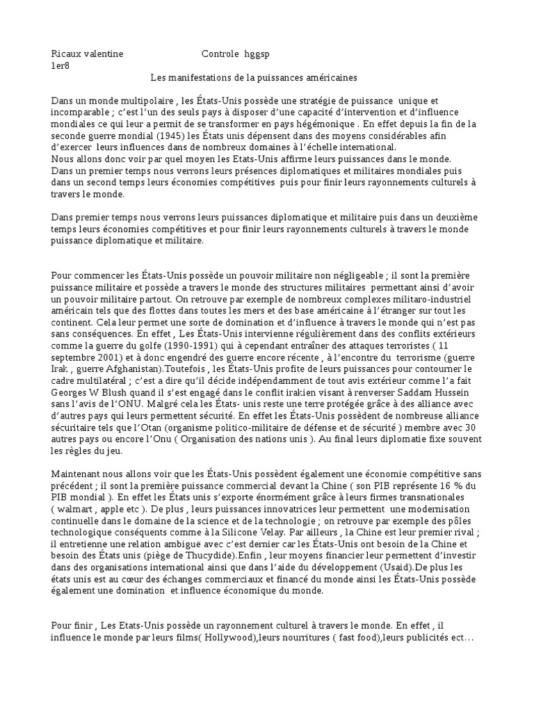 HGGSP Controle | PDF | Politique | Histoire