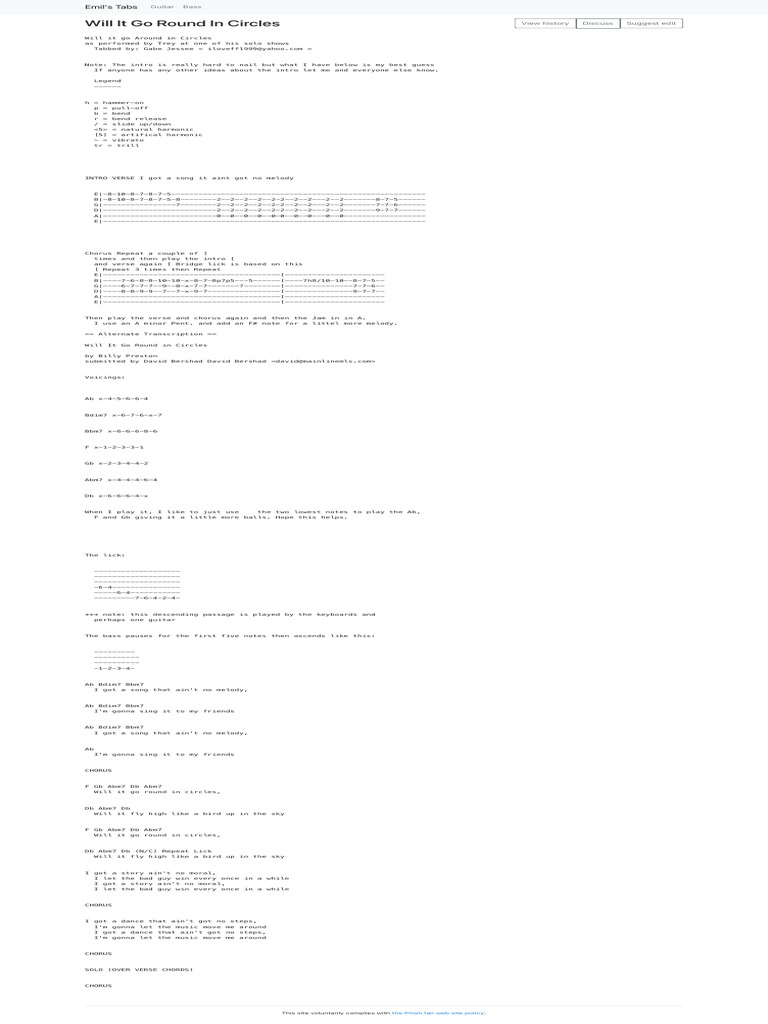 Will It Go Round in Circles PDF Song Structure Music Theory