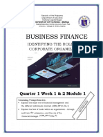 Business Finance (Quarter 1 - Weeks 1 & 2)