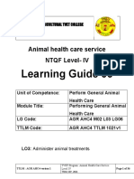 Learning Guide 06: Animal Health Care Service NTQF Level-IV