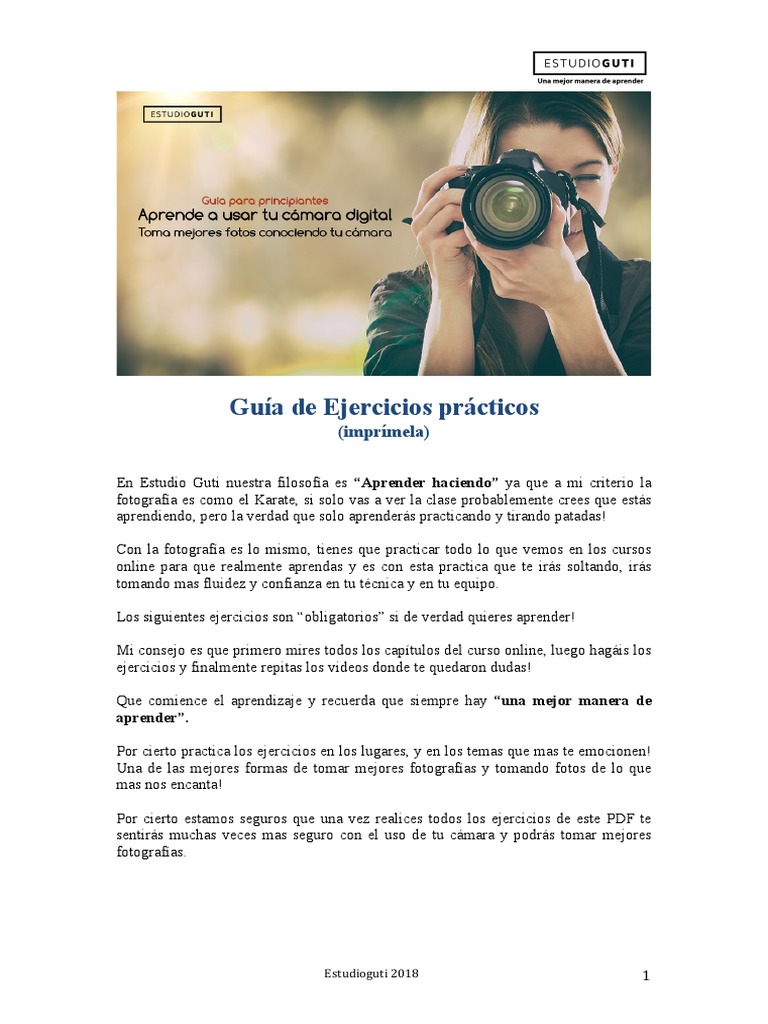 Ejercicios Prácticos de Fotografía | PDF | Cámara | Flash (fotografía)