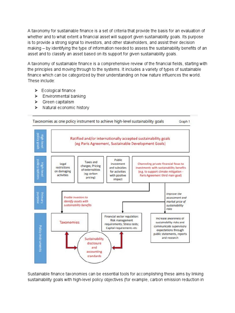 Taxonomy for Sustainable Finance Explained | PDF | Sustainability ...