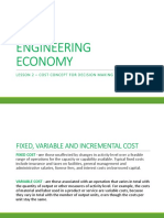 Engineering Economy: Lesson 2 - Cost Concept For Decision Making