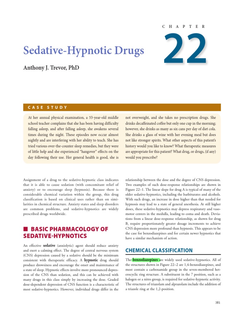 Sedative-Hypnotics for Sleep Disorders | PDF | Benzodiazepine ...