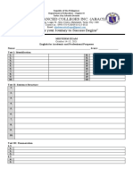 Midterm Exam - English For Academic and Professional Purposes Answer Sheet