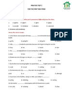 Practice Test 1 For The First Mid-Term A. Language Focus.: I. Pronunciation
