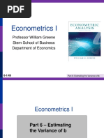 Econometrics I: Professor William Greene Stern School of Business Department of Economics