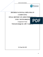 Higher National Diploma in Computing Final Report of Assignments 1& 2 Unit: Networking