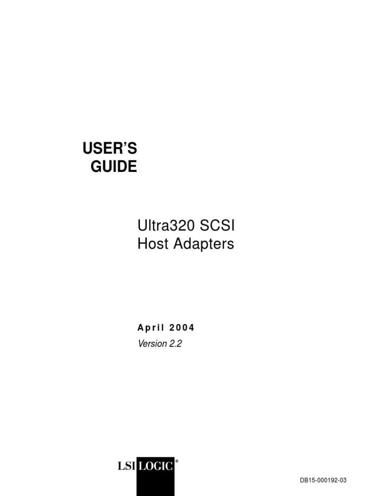 User'S Guide Ultra320 SCSI Host Adapters PDF Electrical Connector