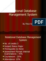 Relational Database Management System: by Fitwi Kebede