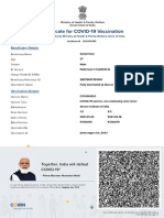 COVID Certificate India Vaccination Record