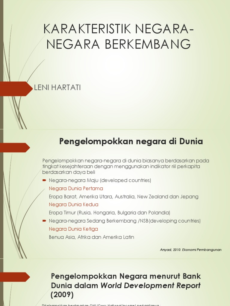 Karakteristik Negara Berkembang | PDF