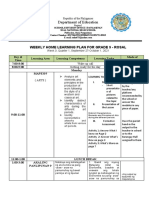 Department of Education: Weekly Home Learning Plan For Grade 9 - Rosal