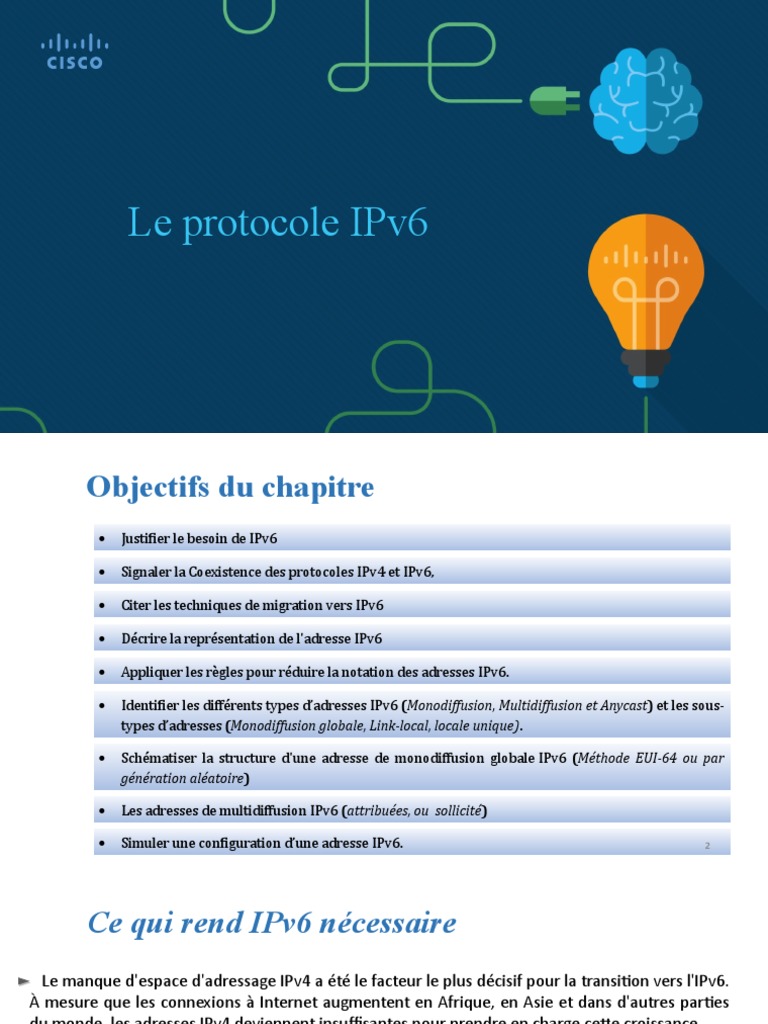 Types et avantages de l'adresse IPv6 | PDF | I Pv6 | Multidiffusion