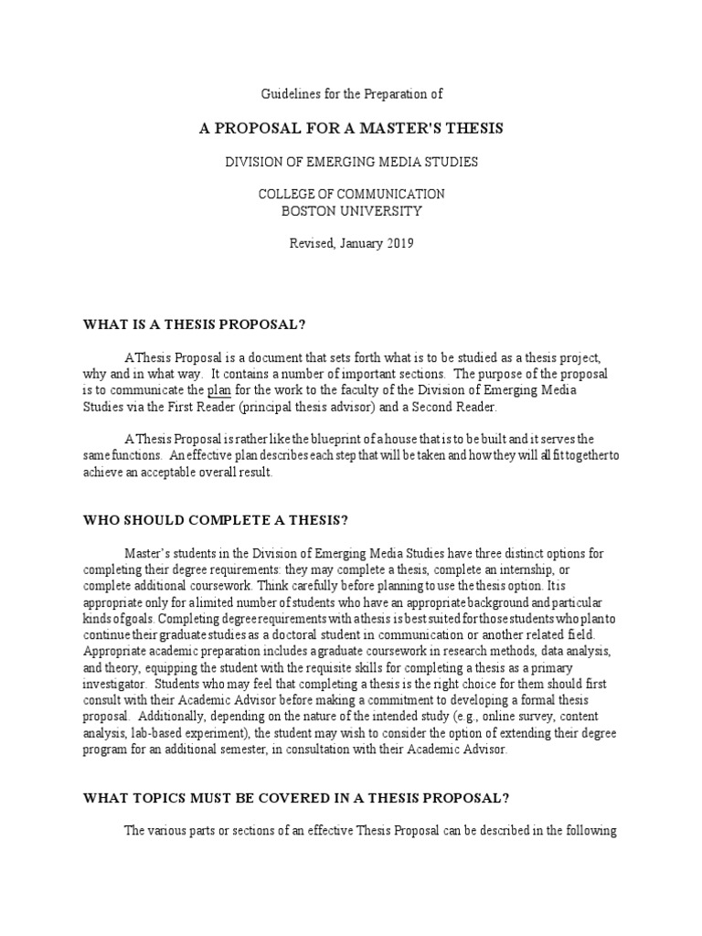 Master's Thesis Proposal Guidelines | PDF | Thesis | Experiment