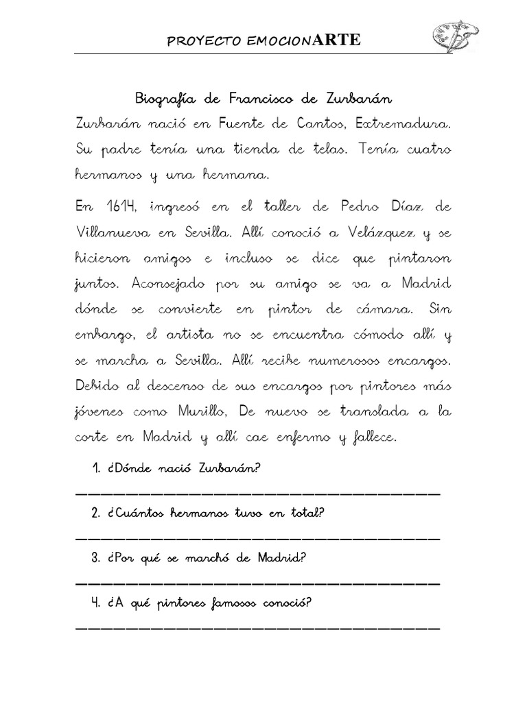 Zurbarán Biografía PDF