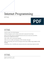 Internet Programming (HTML)