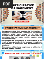 Participative Management: Mr. Brian A. Pateo